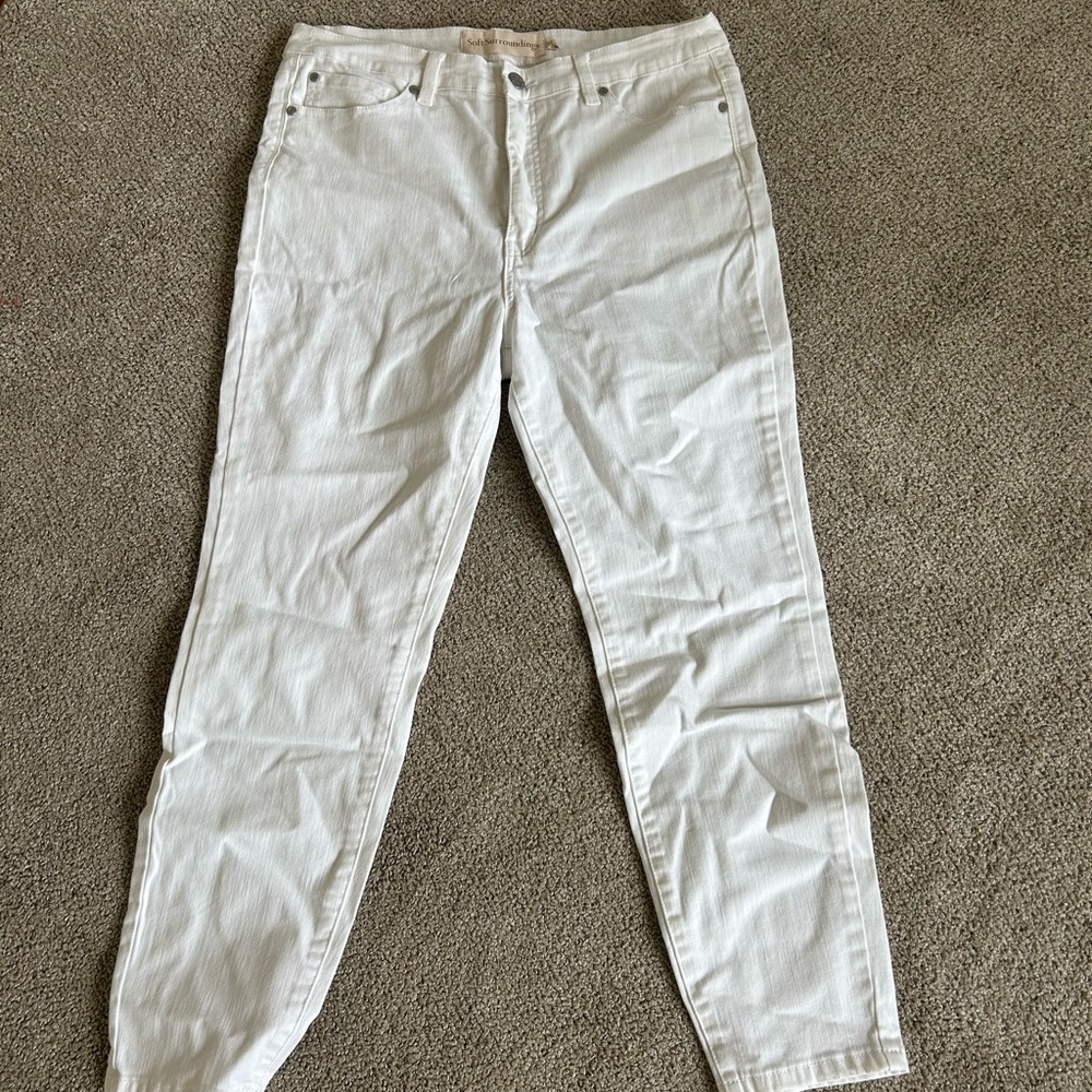Soft Surroundings White Straight Leg Jeans